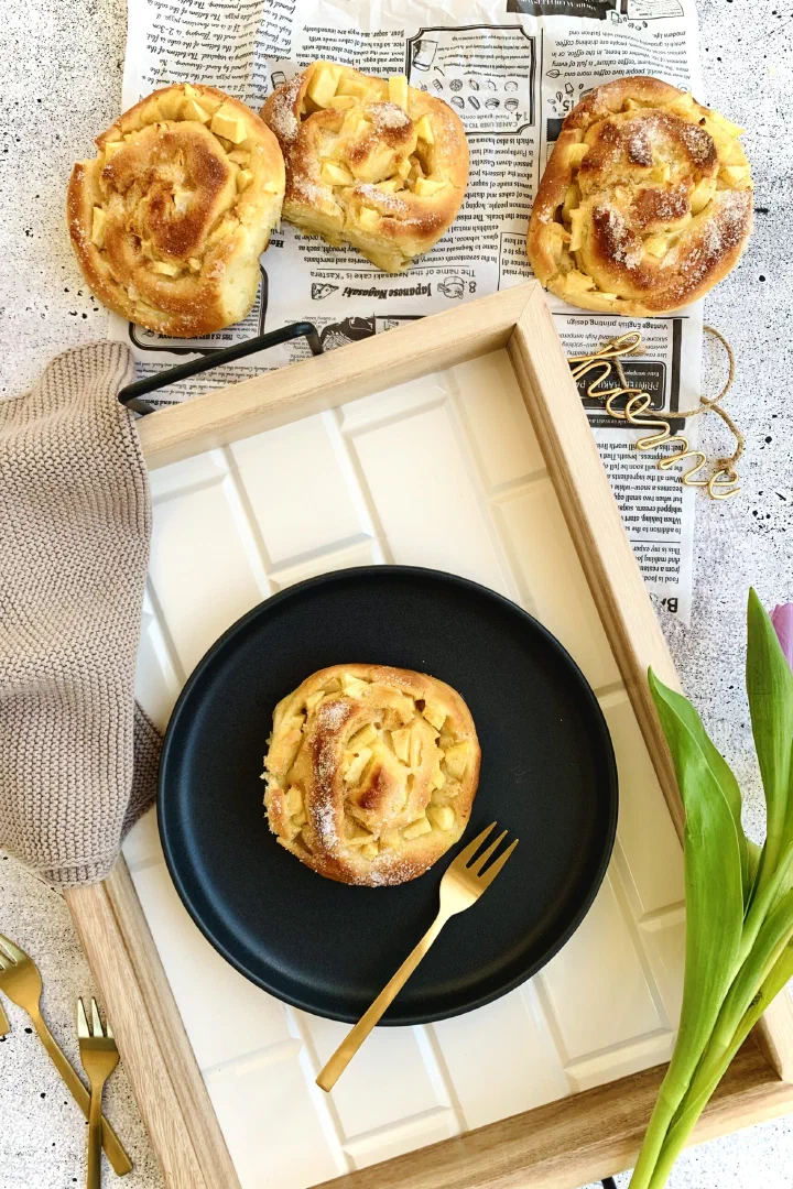 Apfelkrapfen aus dem Ofen ohne Zucker
