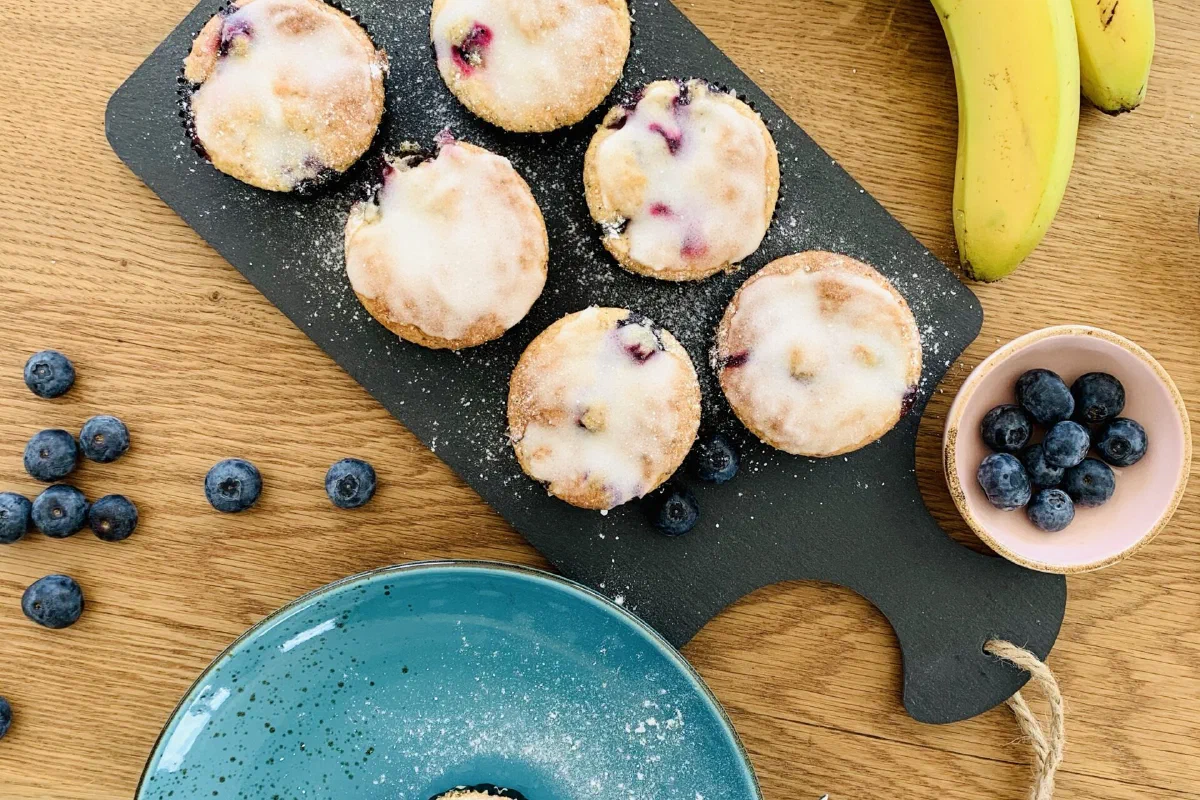Blaubeer-Bananen-Muffins zuckerfrei