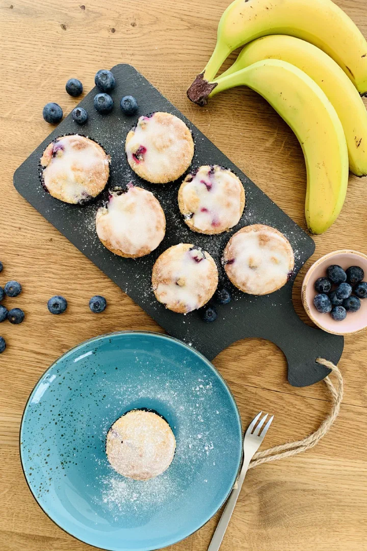 Blaubeer-Bananen-Muffins zuckerfrei