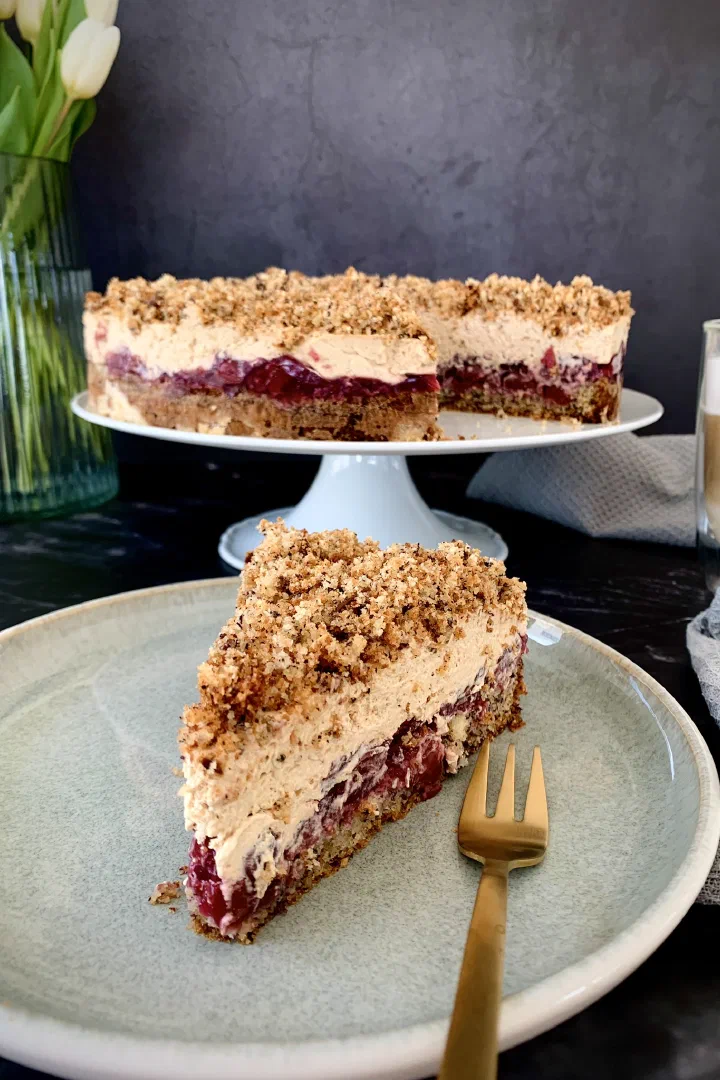 Cappuccino-Kirschtorte ohne Zucker