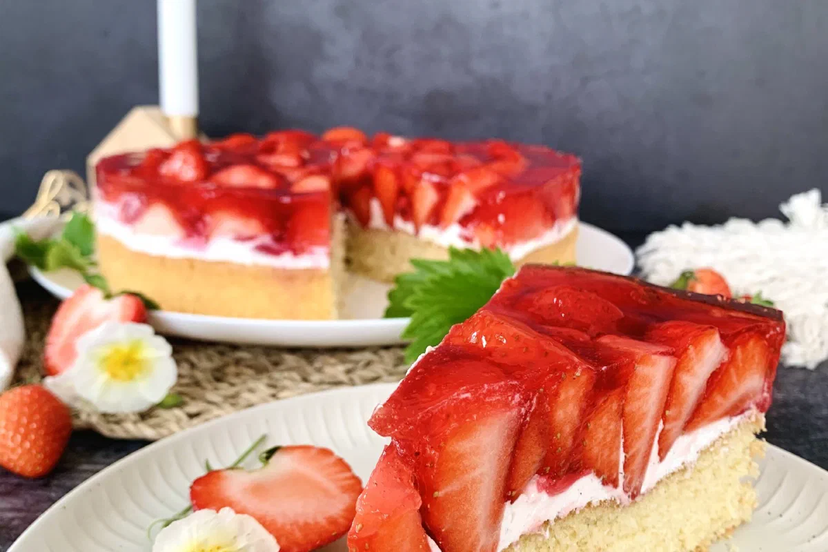 Erdbeerkuchen ohne Zucker