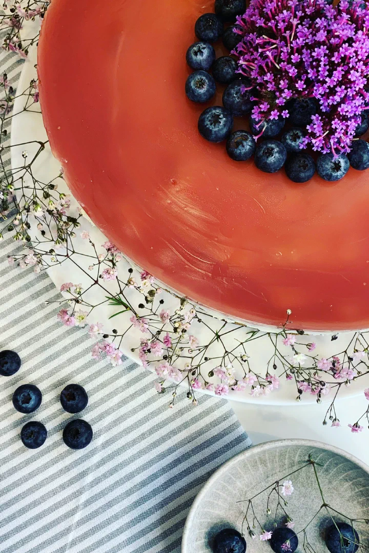 Heidelbeertorte mit Schokobiskuit ohne Zucker
