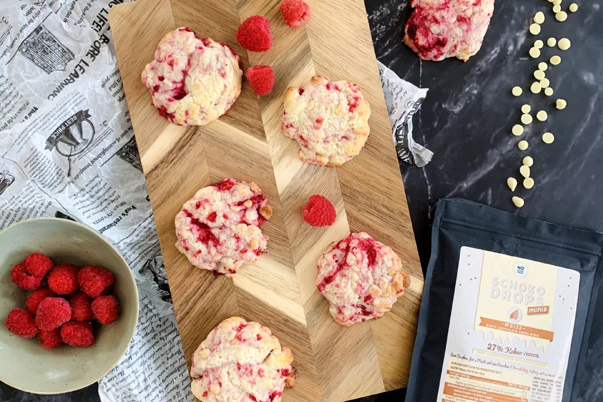 Himbeer-Cheesecake-Cookies ohne Zucker