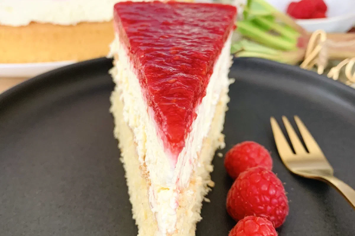 Himbeer-Rhabarbertorte ohne Zucker