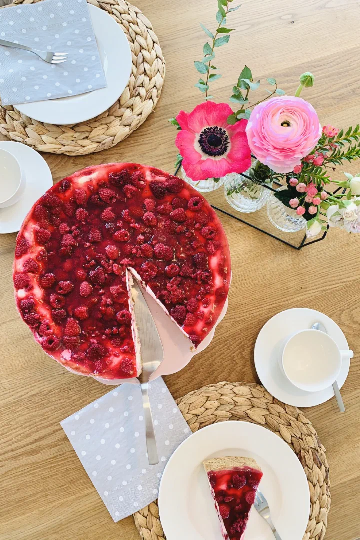 Himbeerschmandtorte ohne Zucker