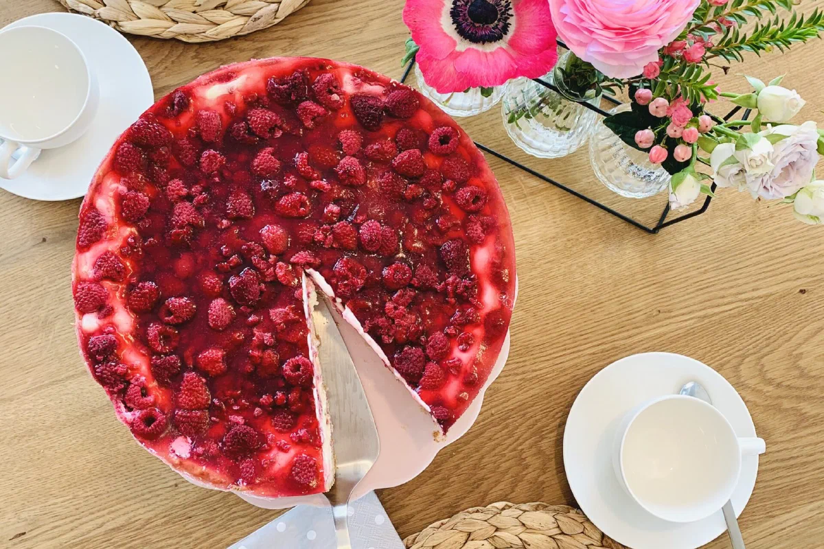 Himbeerschmandtorte ohne Zucker