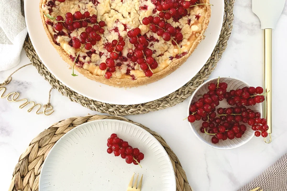 Johannisbeer-Käsekuchen ohne Zucker