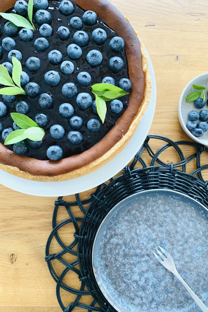 Käsekuchen mit Heidelbeeren ohne Zucker
