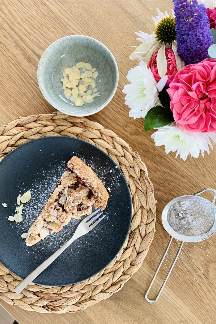 Kirschkuchen mit Streuseln ohne Zucker