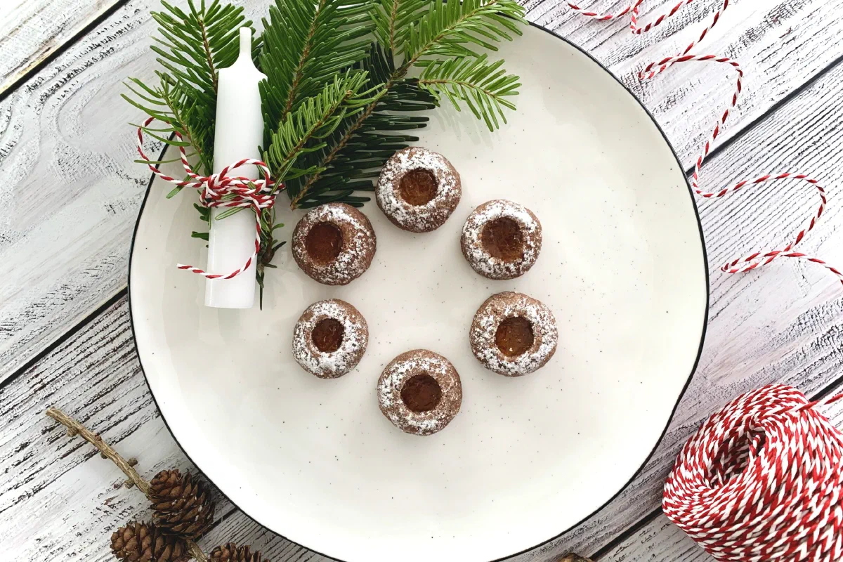 Linzer Engelsaugen mit Marille ohne Zucker