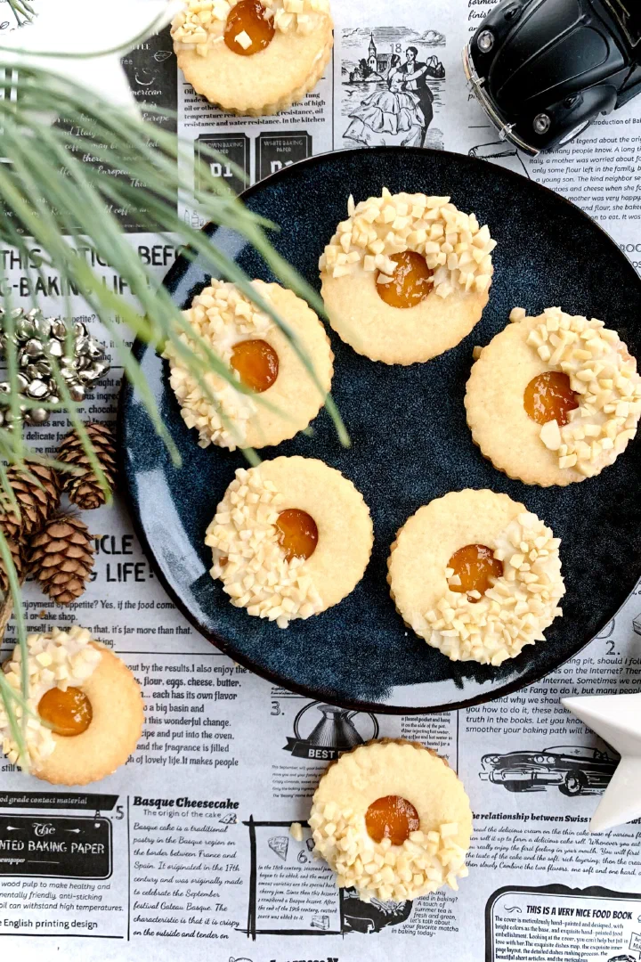 Mandelplätzchen mit Aprikose ohne Zucker