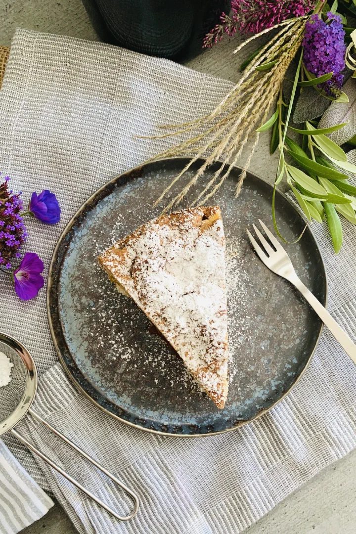 Mirabellenkuchen mit Pudding ohne Zucker