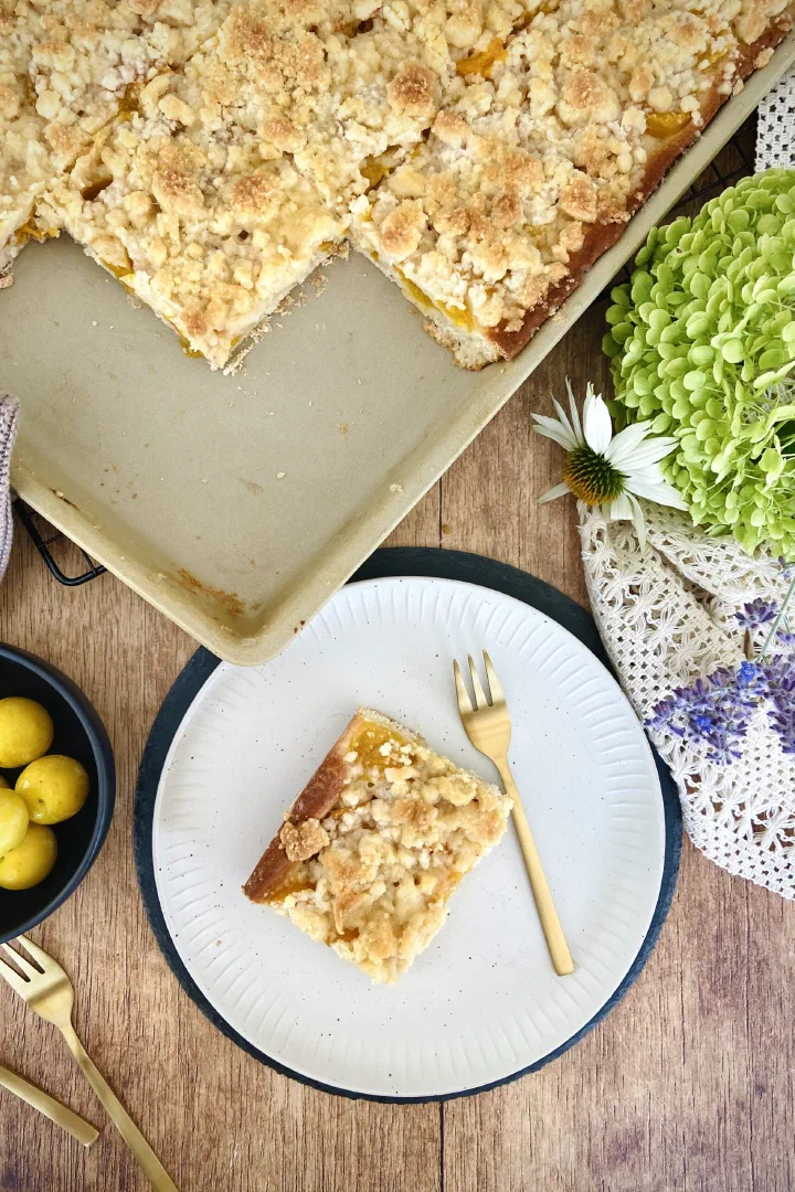 Mirabellenkuchen vom Blech ohne Zucker