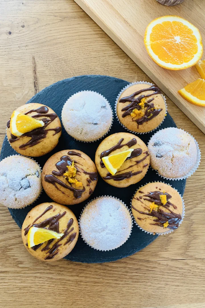Orangen-Schokoladenmuffins ohne Zucker