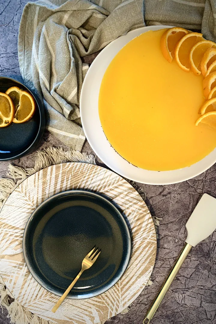 Orangentorte mit Schokobiskuit ohne Zucker
