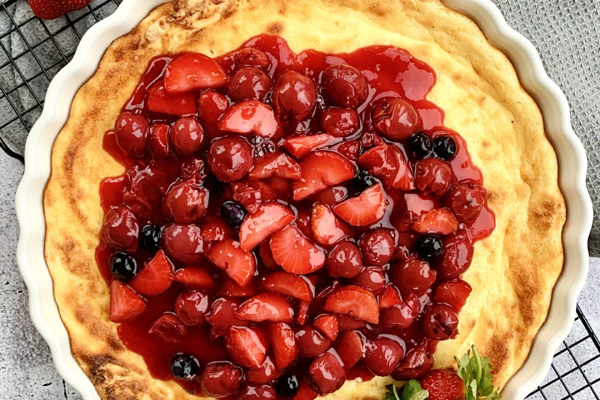 Quarkauflauf mit Beerengrütze ohne Zucker