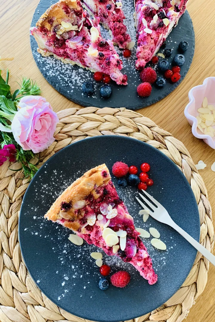 Waldbeer-Schmandkuchen ohne Zucker